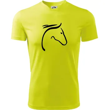 Pánské oblečení Kůň - hlava silueta - Pánské triko Fantasy sportovní (dresovina) - XL ( Neonově žlutá )