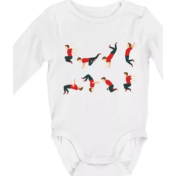 Dětská móda Parkour abeceda - Body kojenecké s dlouhým rukávem - Dlouhý r. do 3 měs ( Bílá )