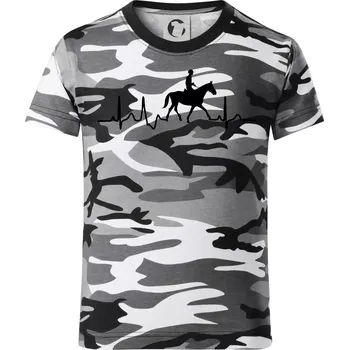 Chlapecké tričko EKG jízda na koni - Dětské maskáčové triko - 122 cm/6 let ( Šedý maskáč )