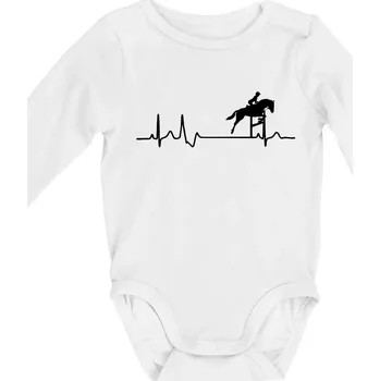 EKG kůň přeskok - Body kojenecké s dlouhým rukávem - Dlouhý r. do 3 měs ( Bílá )