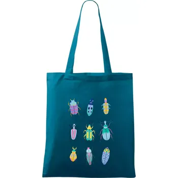 Barevní brouci (studio-arte.cz) - Taška bavlněná - 42 x 38 cm ( Petrolejová )