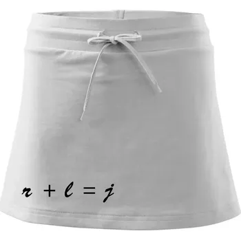 Dámská sukně Hra matematiky - Sportovní sukně - two in one - S ( Bílá )