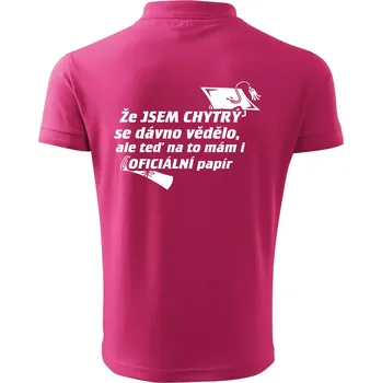 Pánská košile Že jsem chytrý se dávno vědělo - Polokošile pánská Pique Polo 203 - M ( Purpurová )