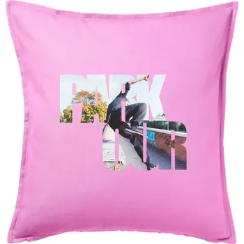 Polštář Parkour nápis ve městě - Polštář 50x50 - 50x50 - Pouze potah ( Růžová )