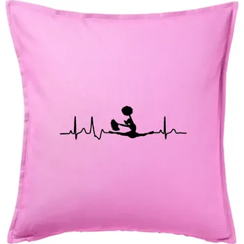 Polštář EKG roztleskávačka roznožka - Polštář 50x50 - 50x50 - Pouze potah ( Růžová )