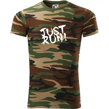 Pánské tričko Just run - Army CAMOUFLAGE - 3XL ( Hnědý maskáč )