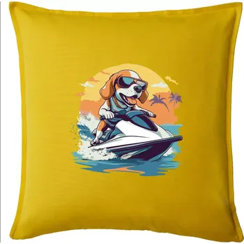 Polštář Bígl na vodním skútru - Polštář 50x50 - 50x50 - Pouze potah ( Žlutá )