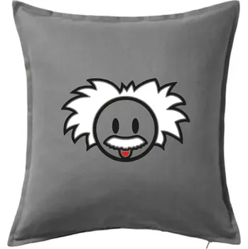Polštář Albert Einstein - Polštář 50x50 - 50x50 - Včetně výplně ( Tmavě šedý melír )