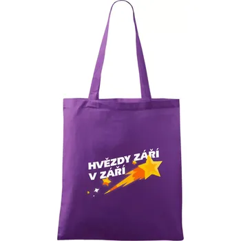 Nákupní taška Hvězdy září v září - Taška bavlněná - 42 x 38 cm ( Fialová )