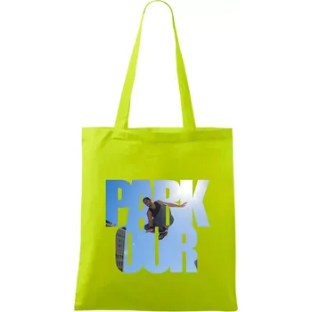 Parkour nápis nebe - Taška bavlněná - 42 x 38 cm ( Limetková )