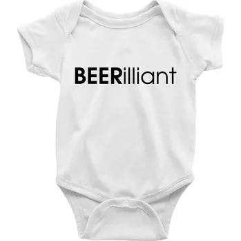 Pivní nápisy BEERrilliant - Body kojenecké s krátkým rukávem - Krátký r. 12-18 měs ( Bílá )