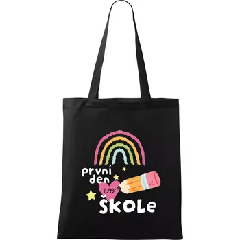První den ve škole - Taška bavlněná - 42 x 38 cm ( Černá )