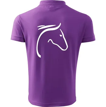 Pánská košile Kůň - hlava silueta - Polokošile pánská Pique Polo 203 - XL ( Fialová )