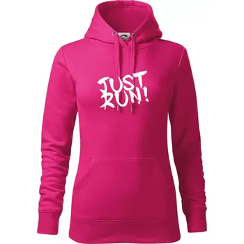 Dámská mikina Just run - Mikina dámská Cape s kapucí - XL ( Purpurová )