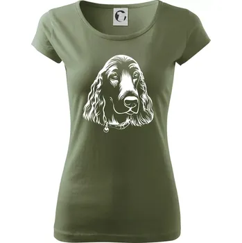Dámské tričko Kokršpaněl - hlava kreslená - Dámské triko Pure - S ( Khaki )