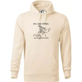 Pánská mikina Školní triko - Zvířata - Mikina pánská Cape s kapucí - 5XL ( Mandlová )