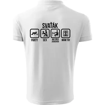 Pánská košile Svaťák - Polokošile pánská Pique Polo 203 - 4XL ( Bílá )