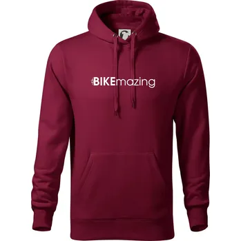 Pánská mikina Bike nápisy Bikemazing - Mikina pánská Cape s kapucí - 5XL ( Garnet )
