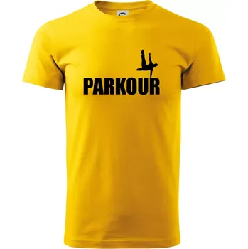 Parkour - na jedné ruce - Triko extra velké (5-8XL) - 8XL ( Žlutá )