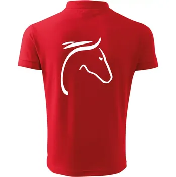Pánská košile Kůň - hlava silueta - Polokošile pánská Pique Polo 203 - L ( Červená )