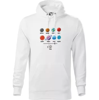 Pánská mikina Planety vedle sebe plus pluto - Mikina pánská Cape s kapucí - 3XL ( Bílá )