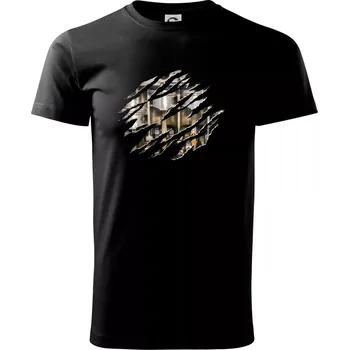 Pánské tričko Roztržené triko - písty - Triko extra velké (5-8XL) - 6XL ( Černá )