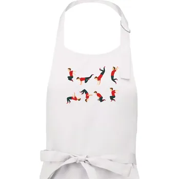 Kuchyňská zástěra Parkour abeceda - Pánská zástěra na vaření - Univerzální velikost ( Bílá )