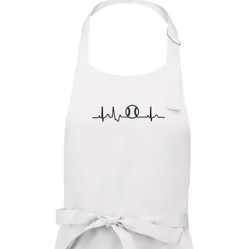 Kuchyňská zástěra EKG baseball míček - Dámská zástěra na vaření - Univerzální velikost ( Bílá )
