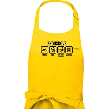 Kuchyňská zástěra Zkouškové - Pánská zástěra na vaření - Univerzální velikost ( Žlutá )