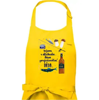 Kuchyňská zástěra Profesionální děda (studio-arte.cz) - Pánská zástěra na vaření - Univerzální velikost ( Žlutá )