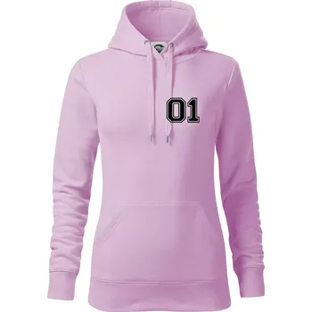 Dámská mikina King - Queen - 01 dres (černobílá) - Mikina dámská Cape s kapucí - XS ( Orchid )