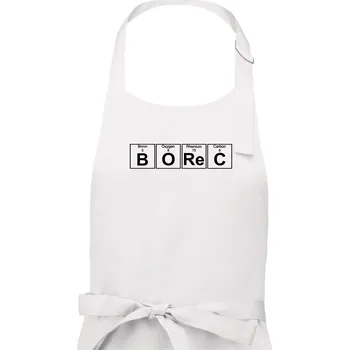Kuchyňská zástěra Borec - Periodická tabulka - Pánská zástěra na vaření - Univerzální velikost ( Bílá )