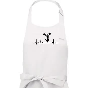 Kuchyňská zástěra EKG roztleskávačka výskok - Pánská zástěra na vaření - Univerzální velikost ( Bílá )