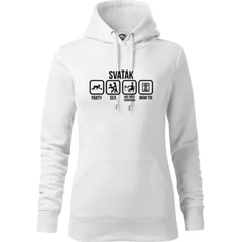 Dámská mikina Svaťák - Mikina dámská Cape s kapucí - L ( Bílá )