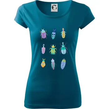 Dámské oblečení Barevní brouci (studio-arte.cz) - Dámské triko Pure - 2XL ( Petrolejová )