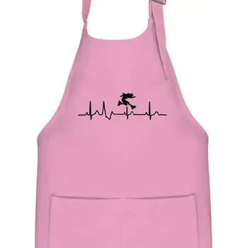 Kuchyňská zástěra EKG inline přeskok - Dětská zástěra na vaření - Univerzální velikost ( Růžová )