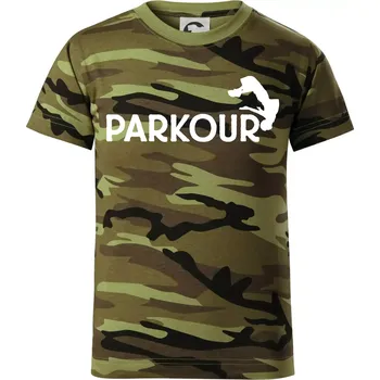 Chlapecké oblečení Parkour - salto - Dětské maskáčové triko - 104-110cm / 3-4 roky ( Zelený maskáč )