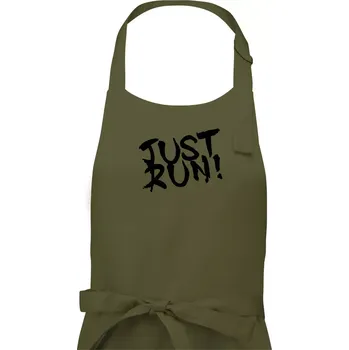 Kuchyňská zástěra Just run - Pánská zástěra na vaření - Univerzální velikost ( Khaki )