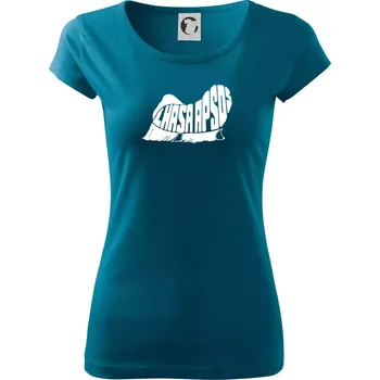 Lhasa Apso nápis v těle - Dámské triko Pure - XS ( Petrolejová )