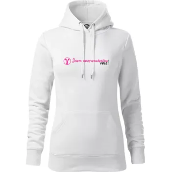 Dámská mikina Jsem roztleskávačka! Vole! - Mikina dámská Cape s kapucí - XL ( Bílá )