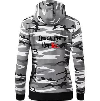 Dámská mikina Trust me I´m Bc. / Věř mi jsem Bc. - Dámská mikina trendy zipper s kapucí - XS ( Šedý maskáč )