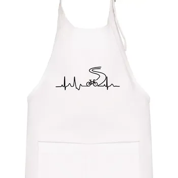 Kuchyňská zástěra EKG silniční cyklistika - Dětská zástěra na vaření - Univerzální velikost ( Bílá )