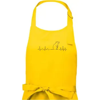 Kuchyňská zástěra EKG křivka kapybara - Pánská zástěra na vaření - Univerzální velikost ( Žlutá )