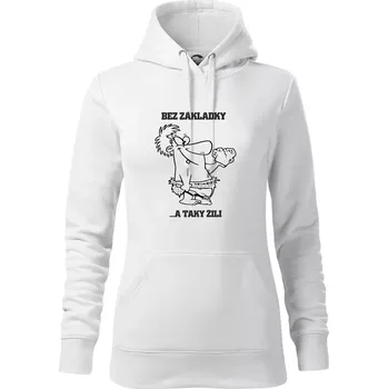 Dámská mikina Školní triko - Bez základky - Mikina dámská Cape s kapucí - S ( Bílá )