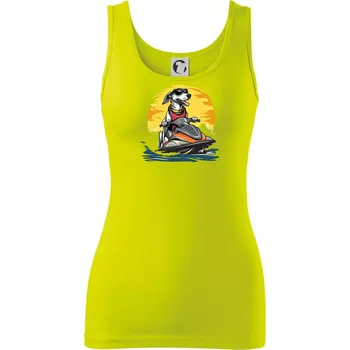 Dámské tričko Chrt na vodním skútru - Dámské tílko - M ( Limetková )
