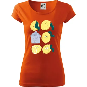 Dámské oblečení Citroni kreslení (studio-arte.cz) - Dámské triko Pure - XS ( Oranžová )