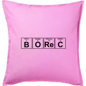 Polštář Borec - Periodická tabulka - Polštář 50x50 - 50x50 - Pouze potah ( Růžová )