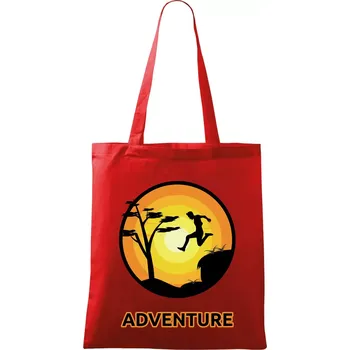 Nákupní taška Parkour adventure - Taška bavlněná - 42 x 38 cm ( Červená )