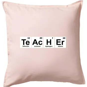 Polštář Periodická tabulka - Teacher - Polštář 50x50 - 50x50 - Pouze potah ( Světle růžová )