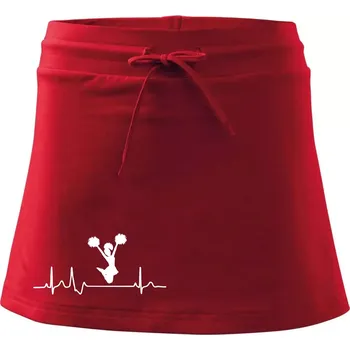 Dámská sukně EKG roztleskávačka výskok - Sportovní sukně - two in one - XS ( Červená )